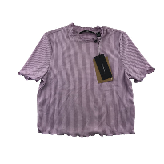 Vero Moda t-shirt women size XS lilac stretchy crop top