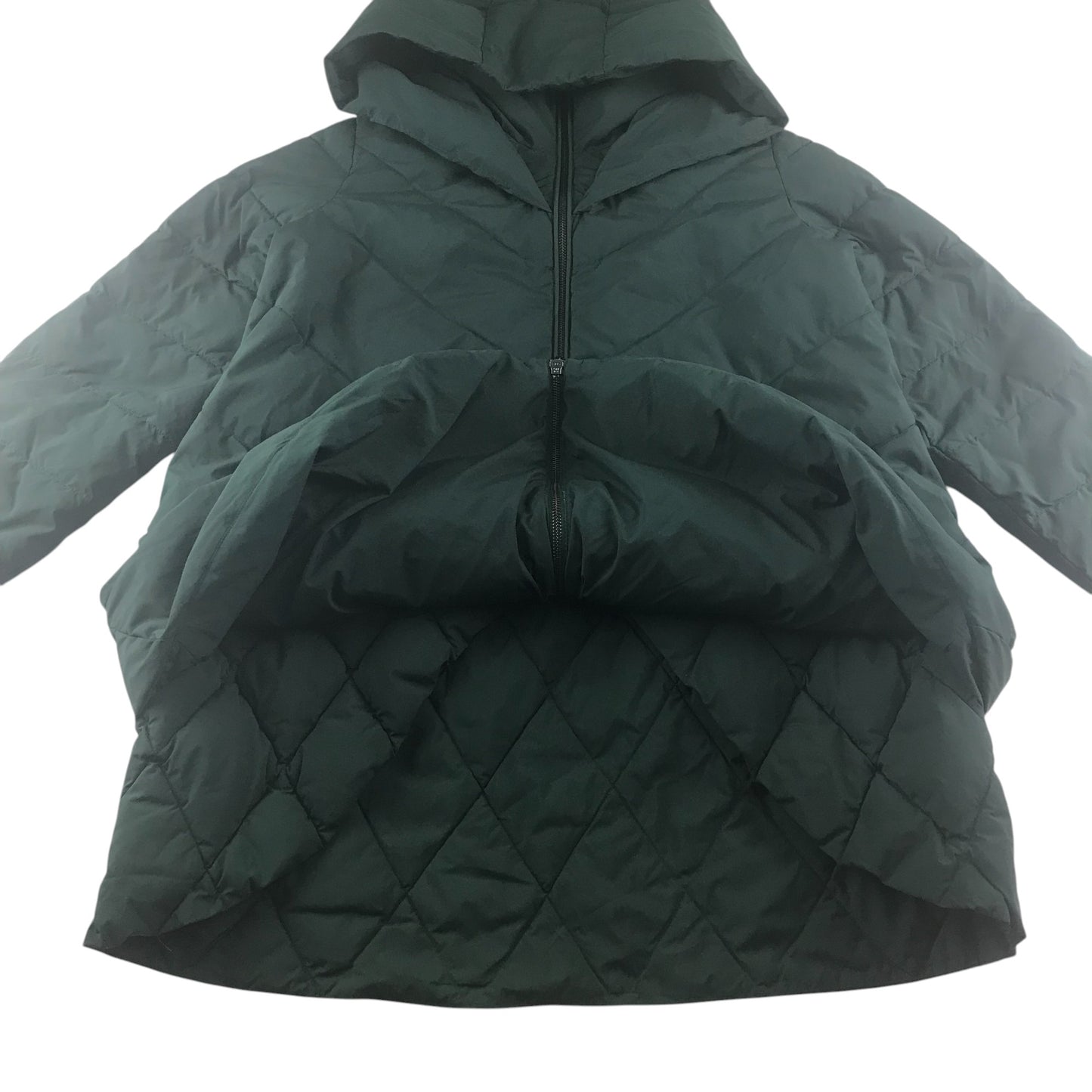 Armani Exchange jacket women size M emerald green A-line medium long puffer