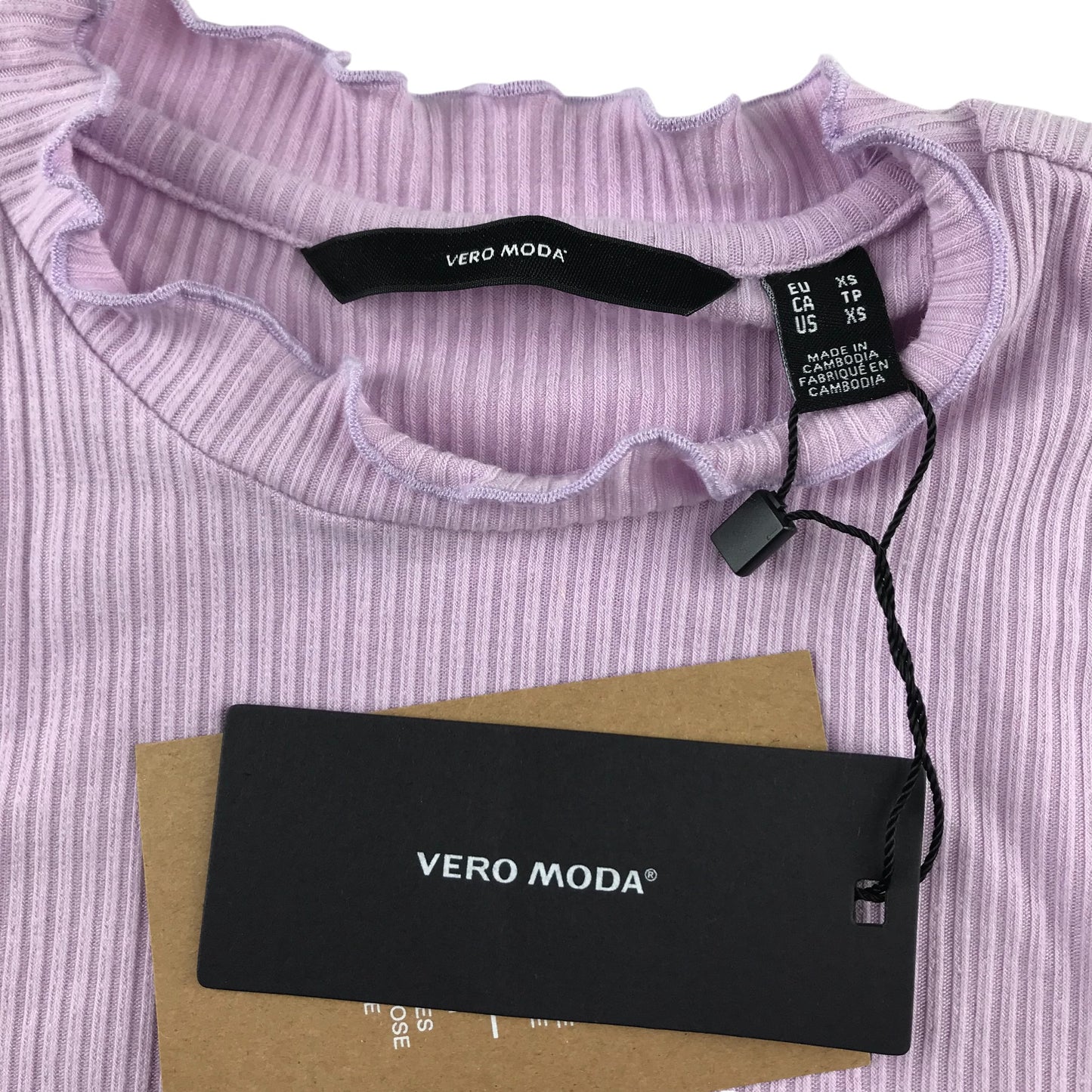 Vero Moda t-shirt women size XS lilac stretchy crop top