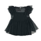 Tu dress 6-7 years black mesh outer dot pattern with under vest
