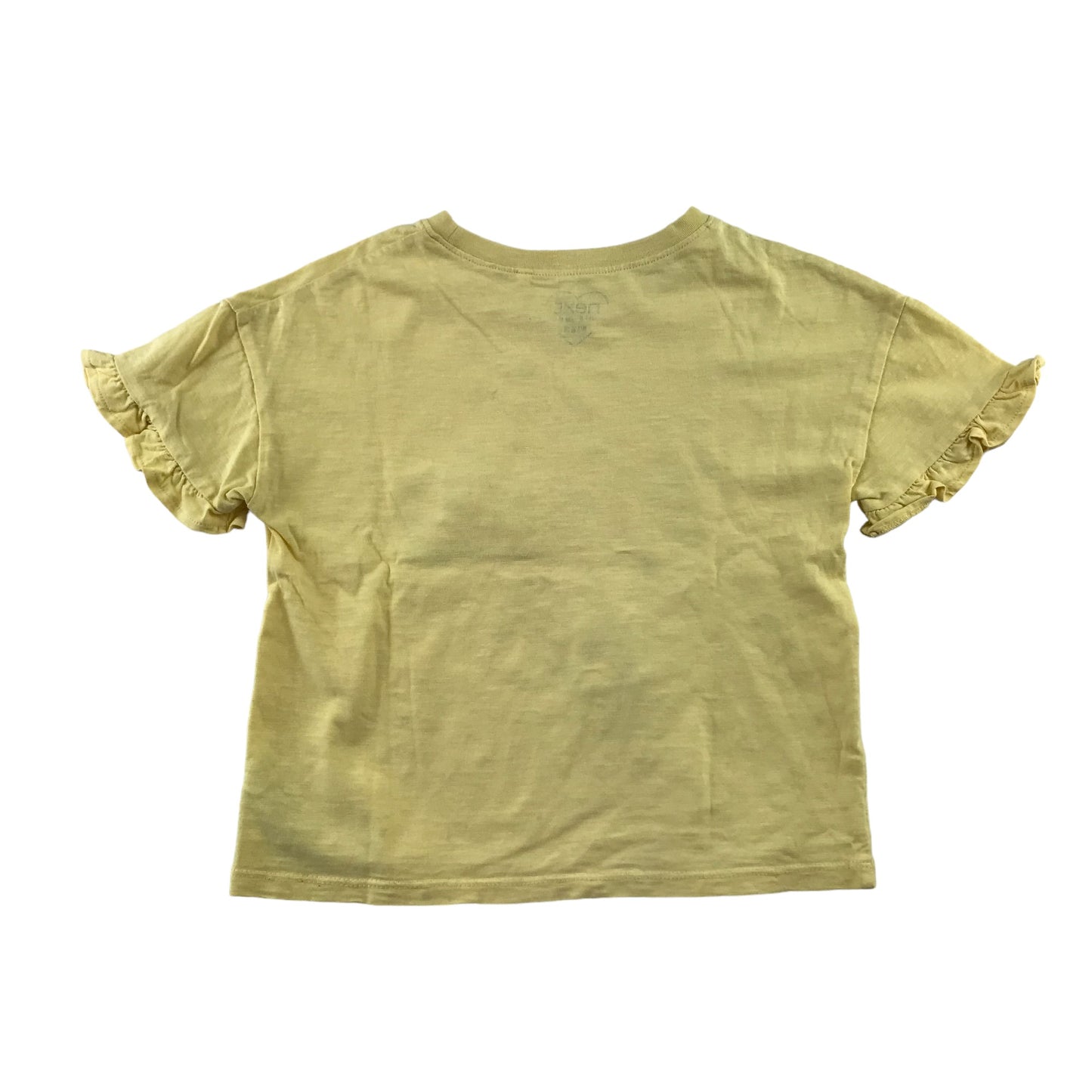 Next t-shirt 6-7 years yellow holiday print organic cotton