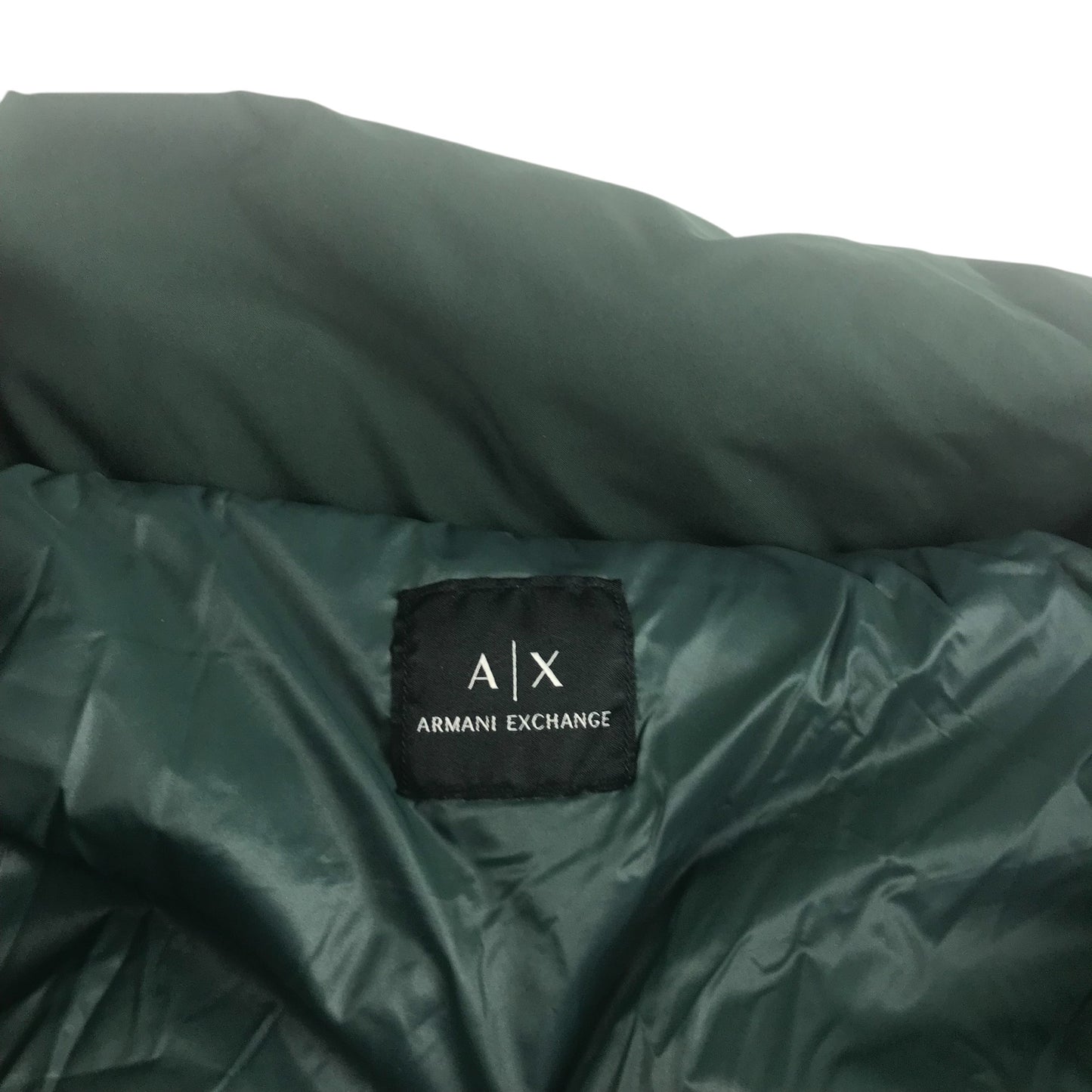 Armani Exchange jacket women size M emerald green A-line medium long puffer