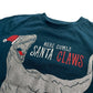 Next festive t-shirt 4-5 years teal Santa Claws glittery T-rex cotton