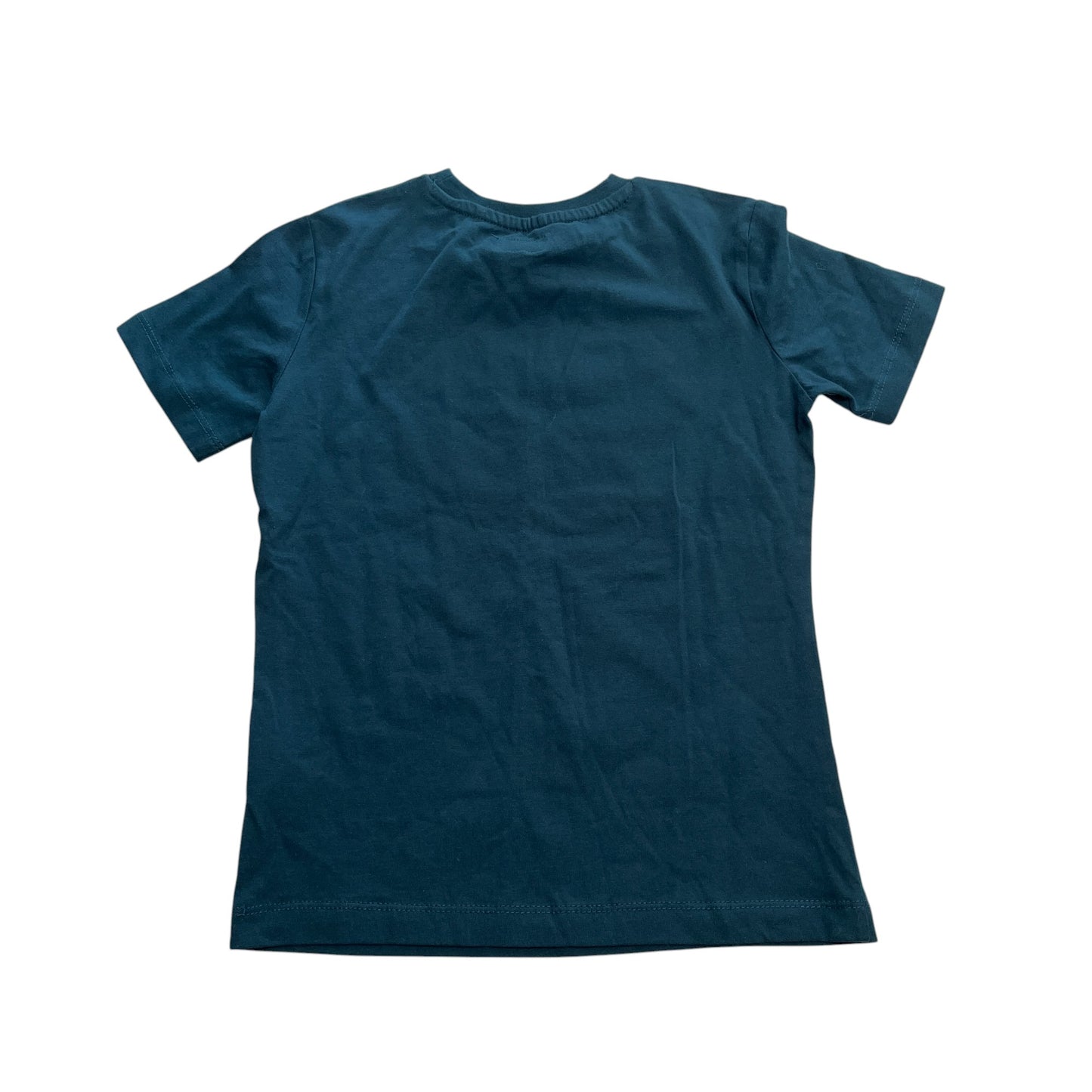 Next festive t-shirt 4-5 years teal Santa Claws glittery T-rex cotton