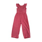 F&F jumpsuit 7-8 years pink frilled butterfly sleeve crinkle texture