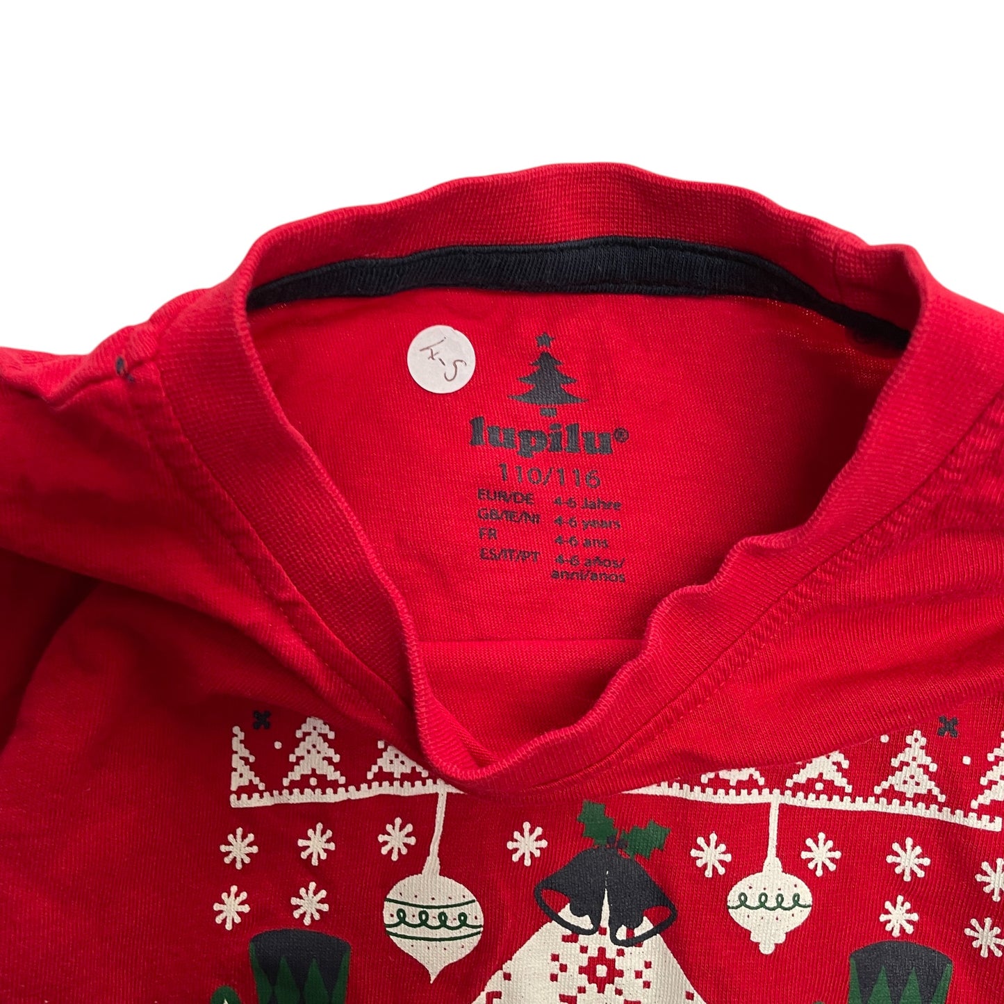 Lupilu festive t-shirt 4-6 years red Ho Ho Ho Nutcracker print cotton