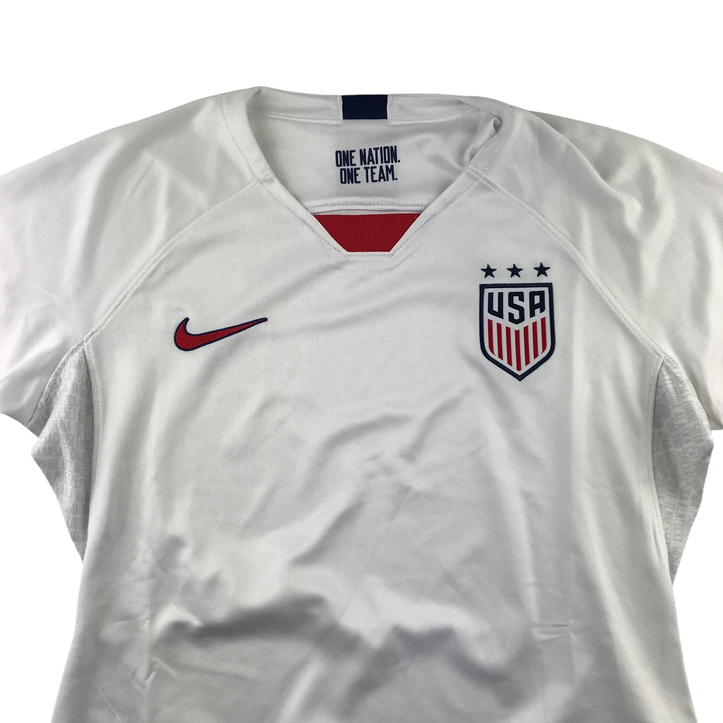 Nike USA Soccer National Team 2019/2020 Home Kit Women's Medium White Logo Jersey Slim Fit