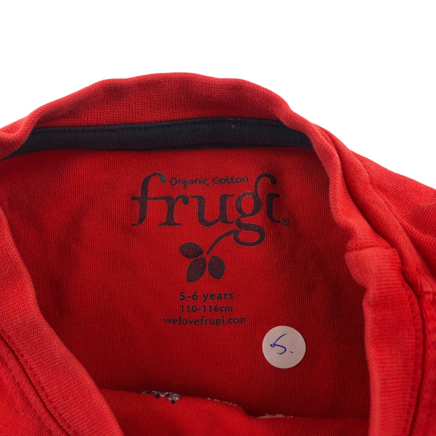 Frugi t-shirt 5-6 years red snowboarding cow long sleeve