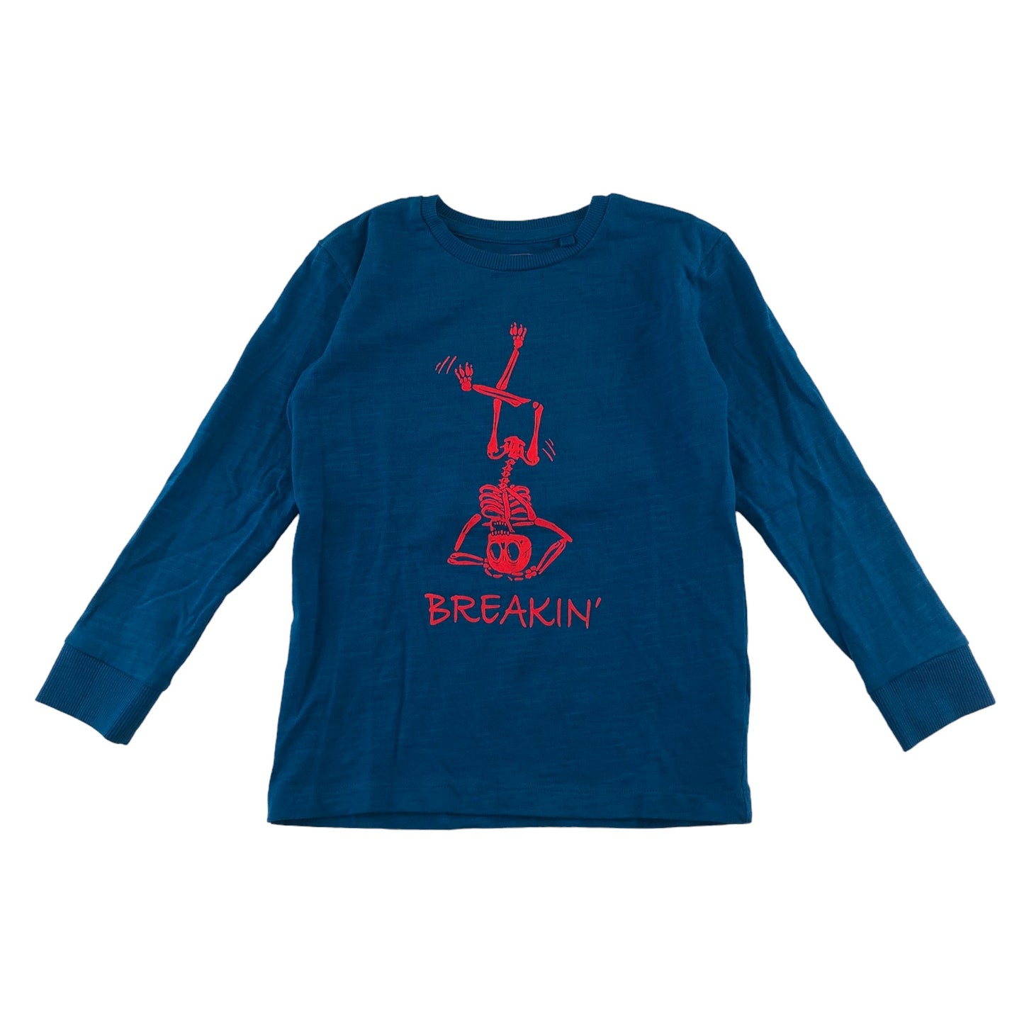 Tchibo t-shirt 5-6 years blue space rocket long sleeve cotton