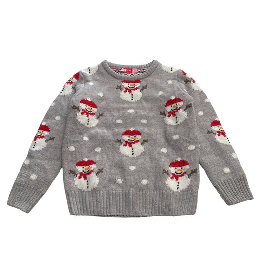 Lily & Dan festive jumper 5-6 years grey knitted snowmen
