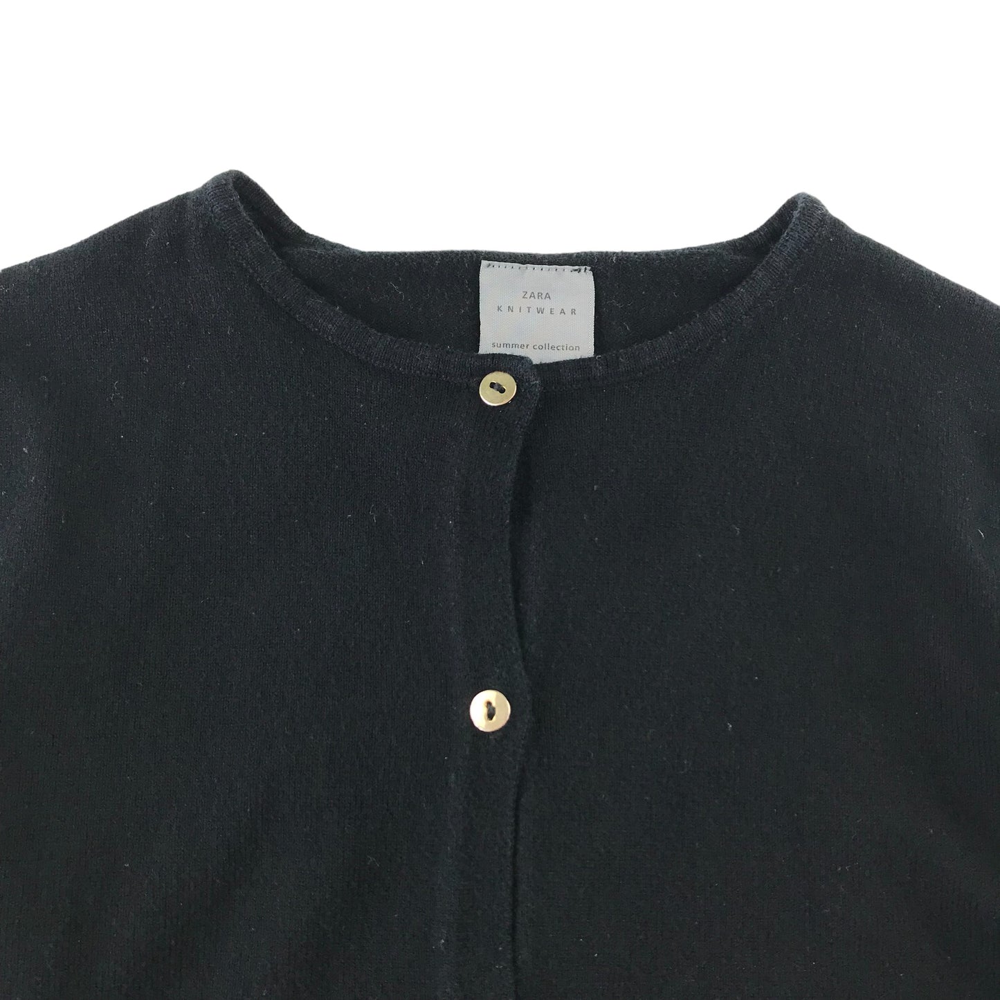 Zara Cardigan Age 7 Black Plain Full Button Up