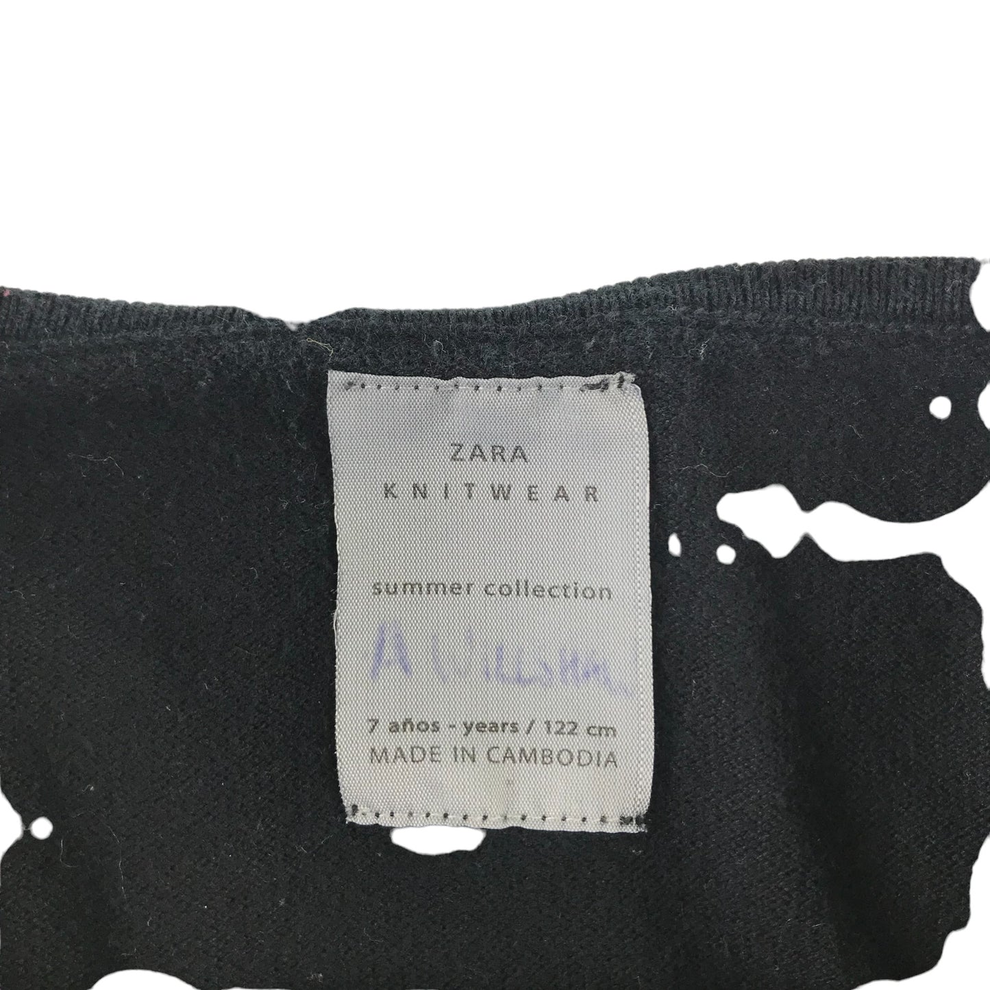 Zara Cardigan Age 7 Black Plain Full Button Up