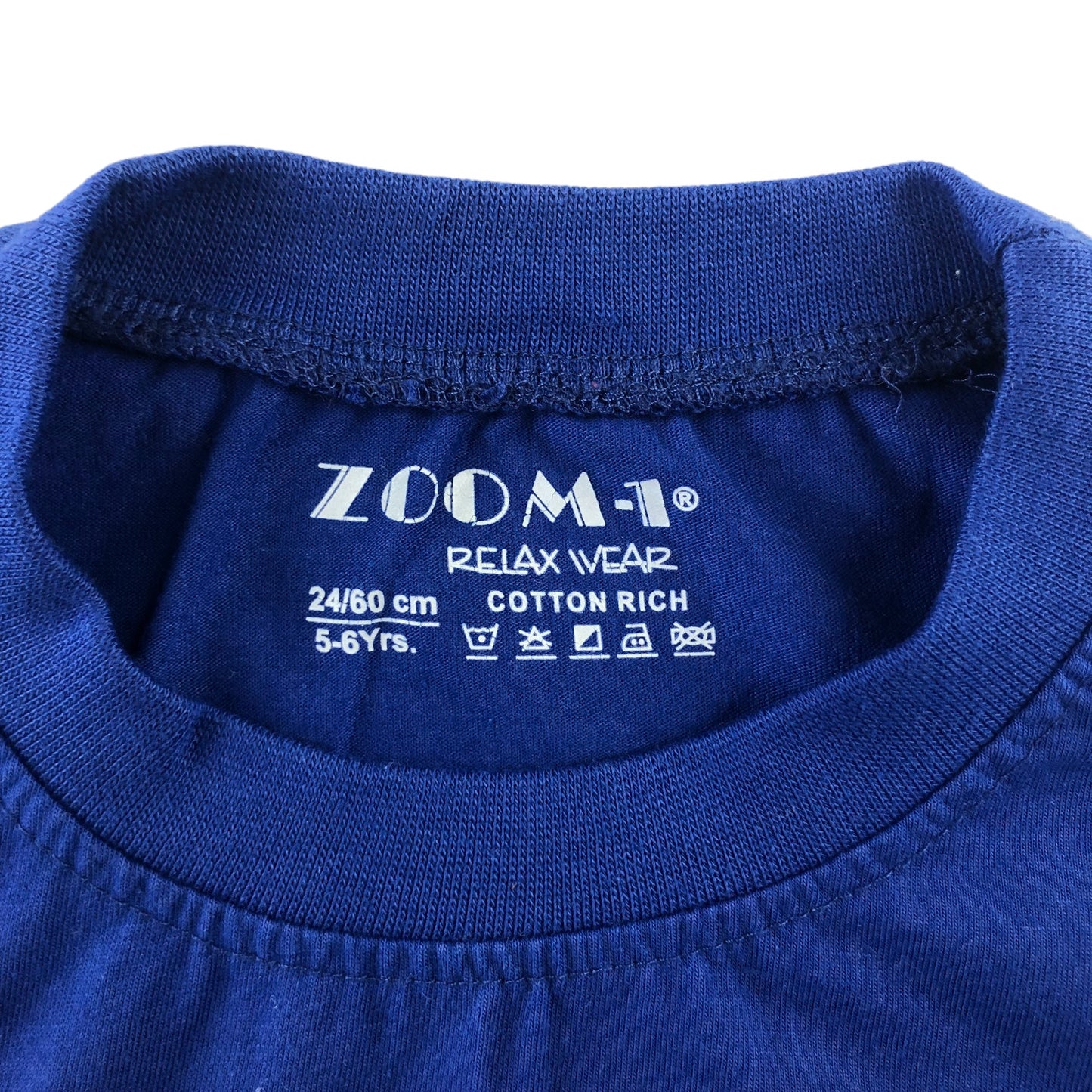 Zoom-1 T-shirt 5-6 years blue text print short sleeve