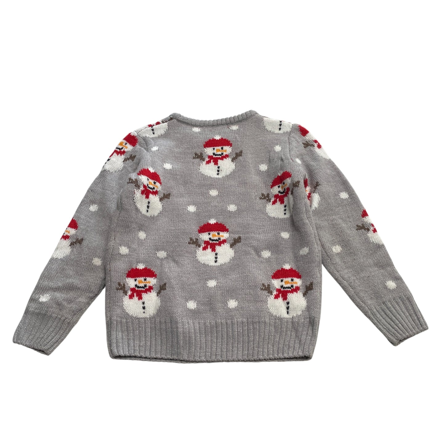 Lily & Dan festive jumper 5-6 years grey knitted snowmen