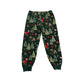Primark festive pyjama set 5-6 years dark green long sleeve fleecy forest animals