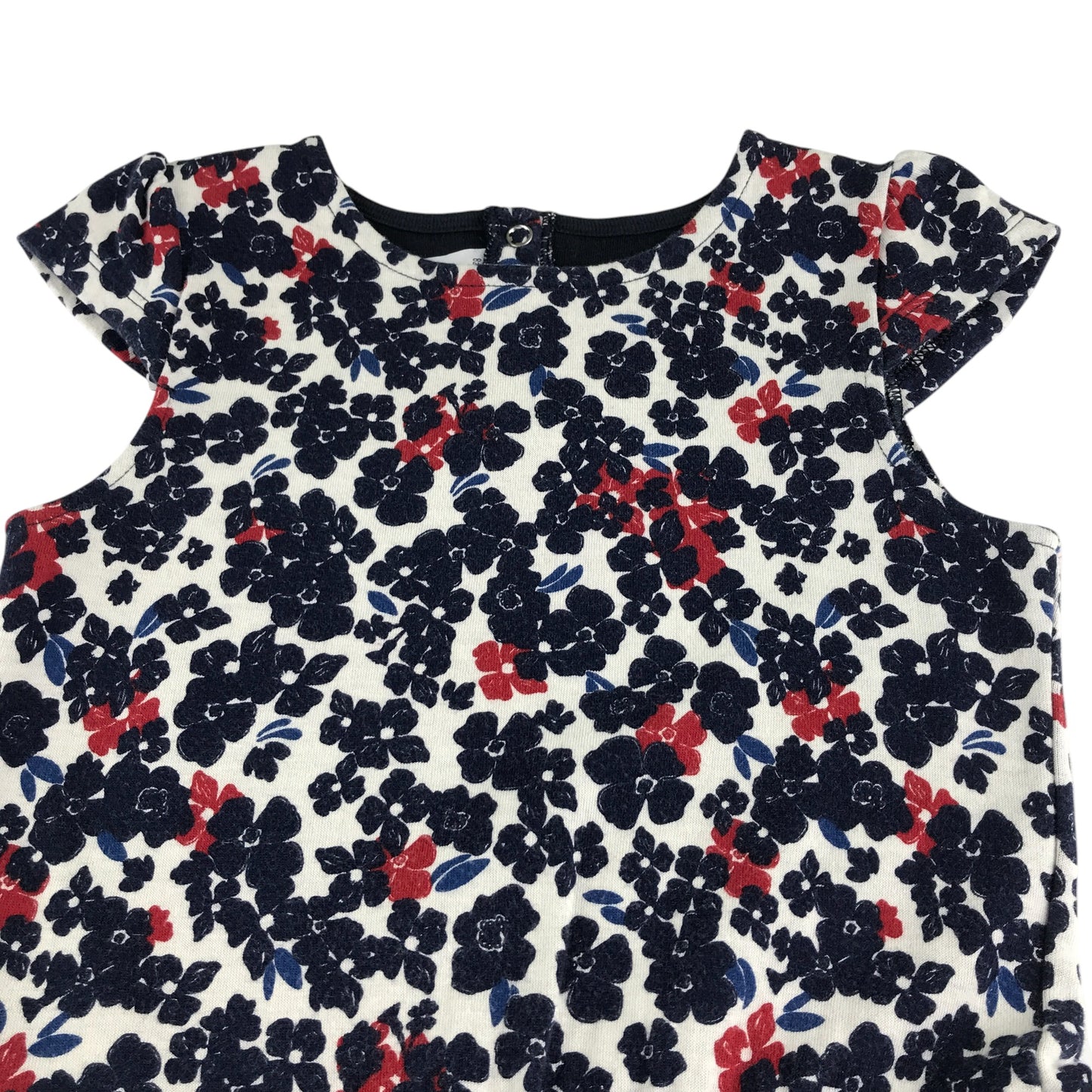 Petit Bateau dress 8 years navy and red floral print