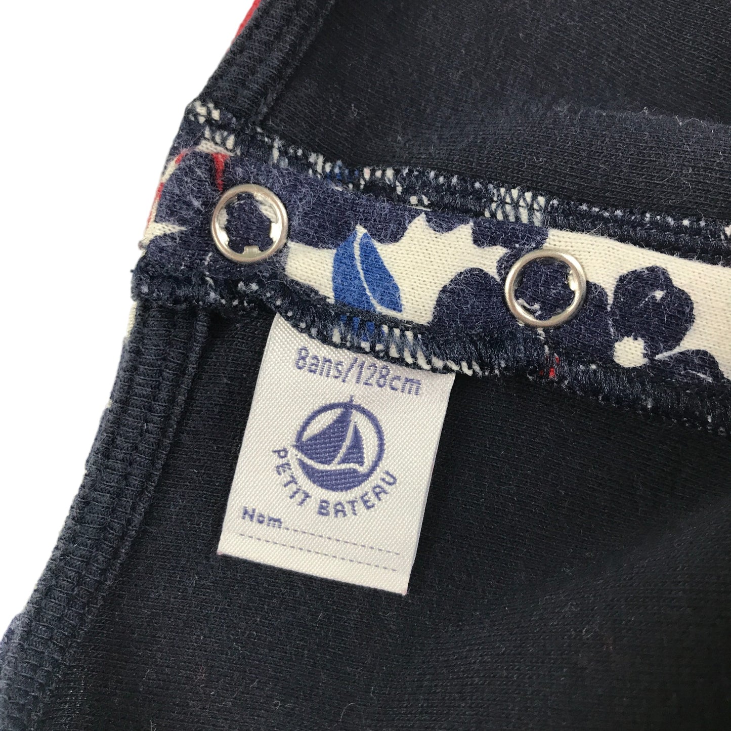 Petit Bateau dress 8 years navy and red floral print