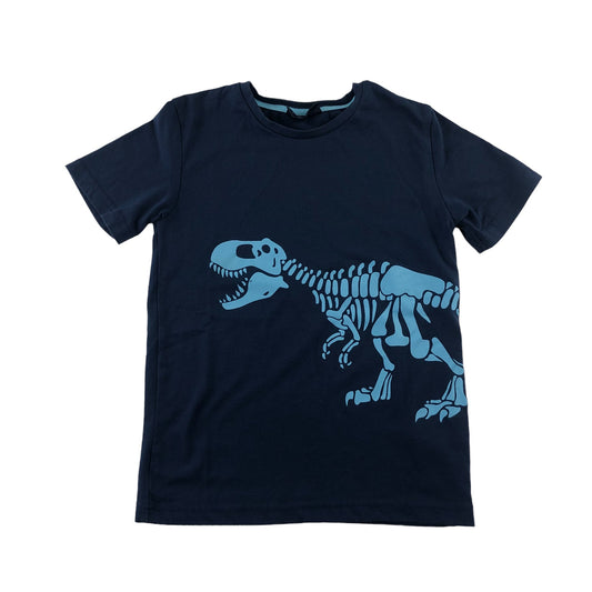 Next t-shirt 5-6 years navy T-Rex skeleton print short sleeve