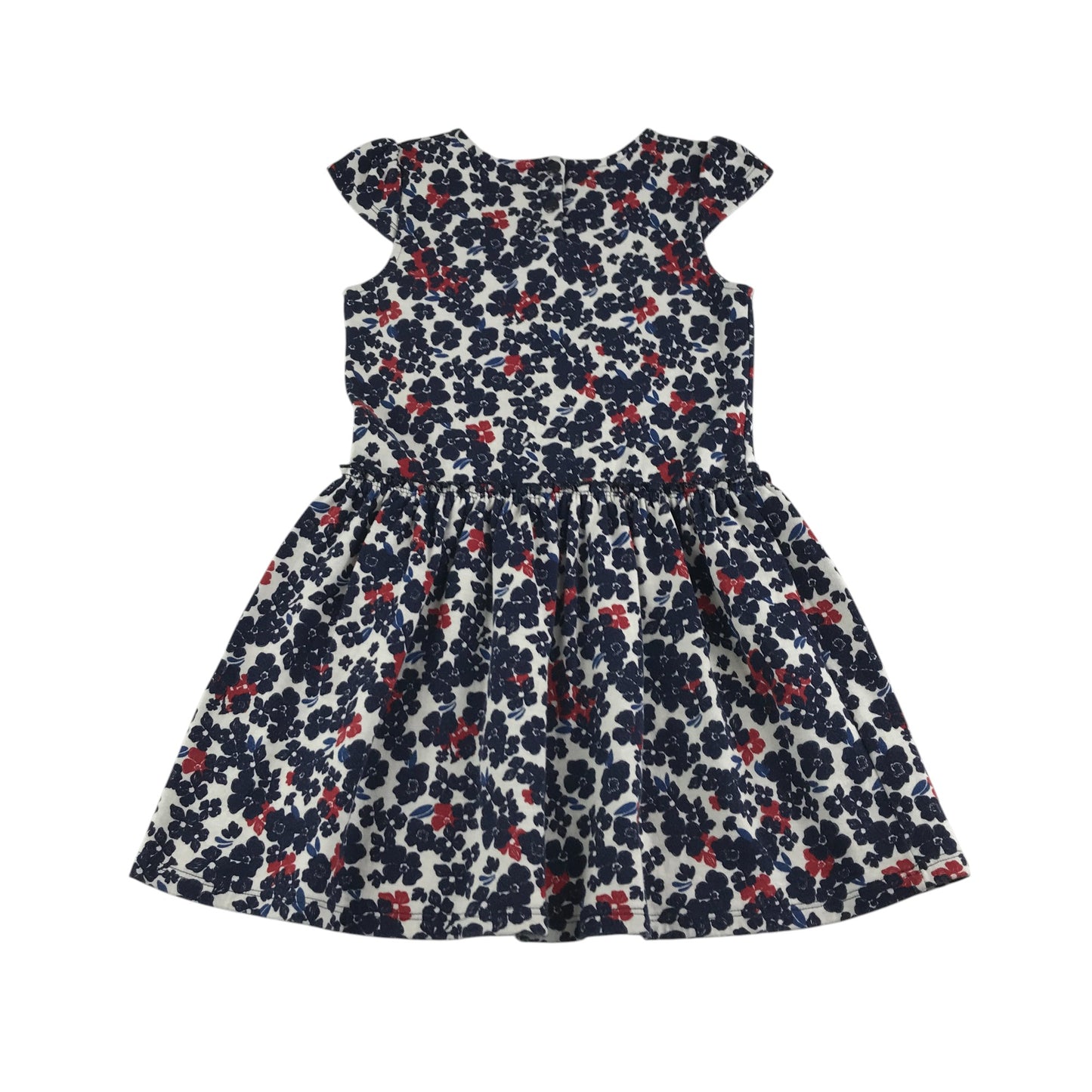 Petit Bateau dress 8 years navy and red floral print