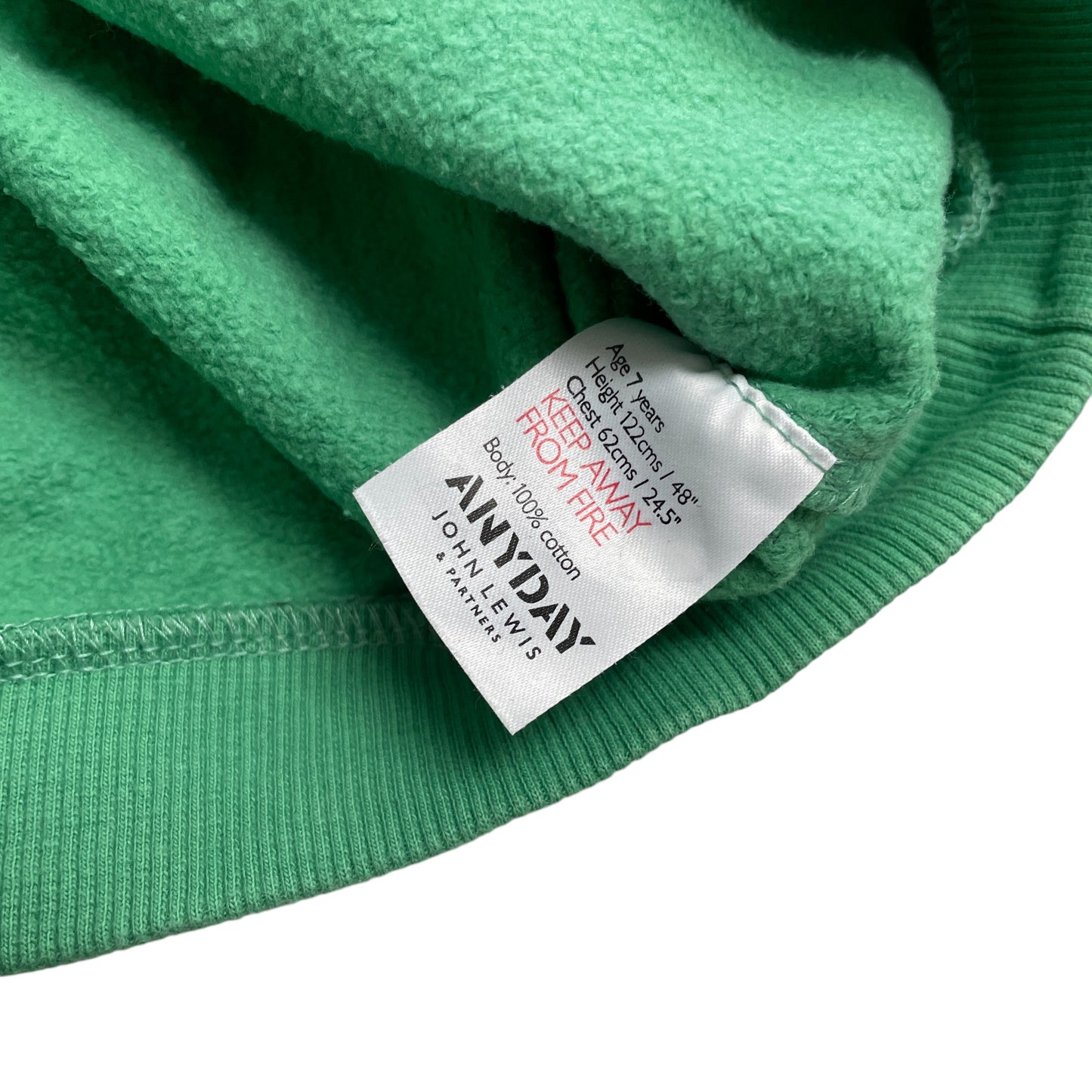 John Lewis festive sweater 6-7 years green fun Christmas printed jersey cotton