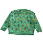 John Lewis festive sweater 6-7 years green fun Christmas printed jersey cotton