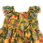 Emma Jayne x H&M dress 8-9 years yellow jungle themed print with parrots print design layered