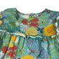 Frugi dress 5-6 years green floral print A-line tiered long sleeve