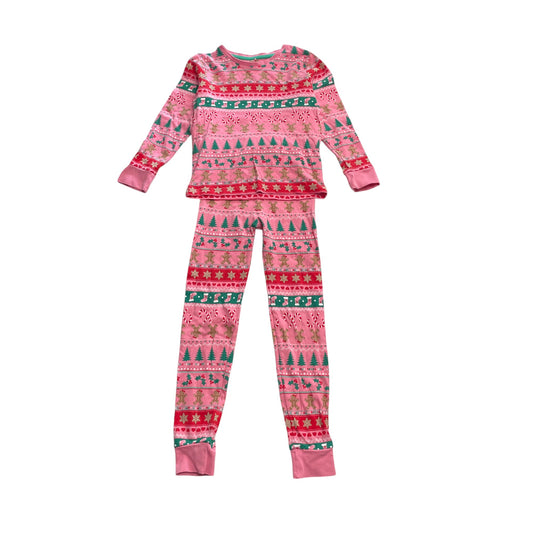 George festive pyjama set 6-7 years pink Christmas print long sleeve cotton
