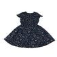 George dress 8-9 years navy floral print design cinched waist