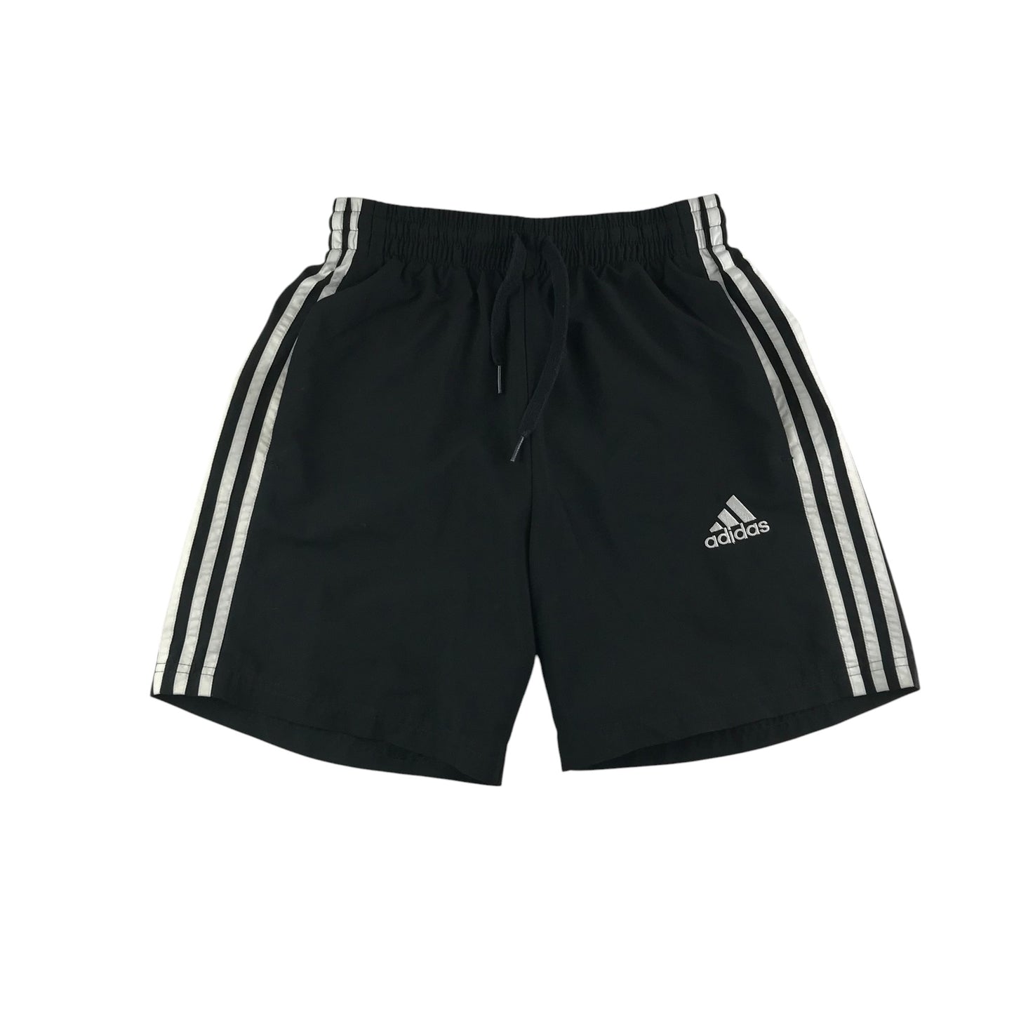 Adidas sports shorts adult S black with white detailing mesh interior