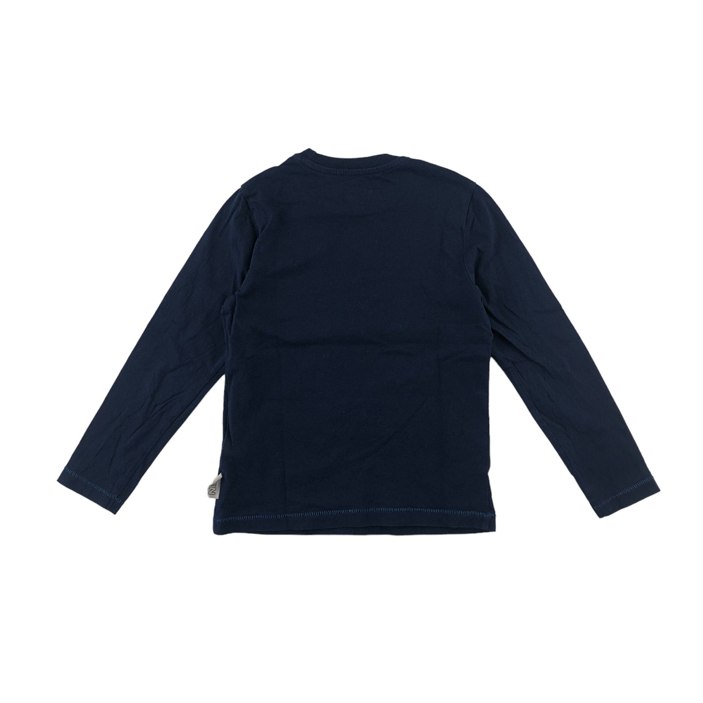 M&S t-shirt 5-6 years navy blue Diplodocus long sleeve cotton