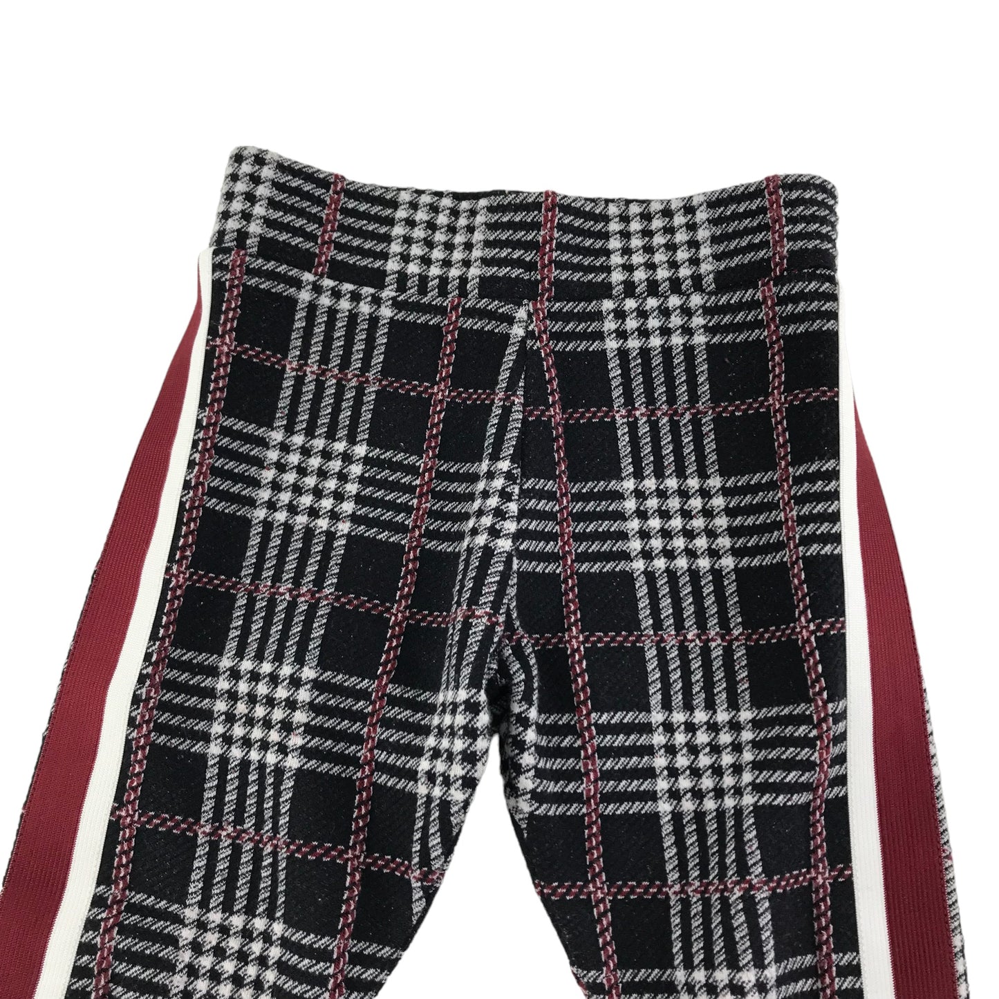 Next Leggings Age 6 Black White Burgundy Checked Jeggings