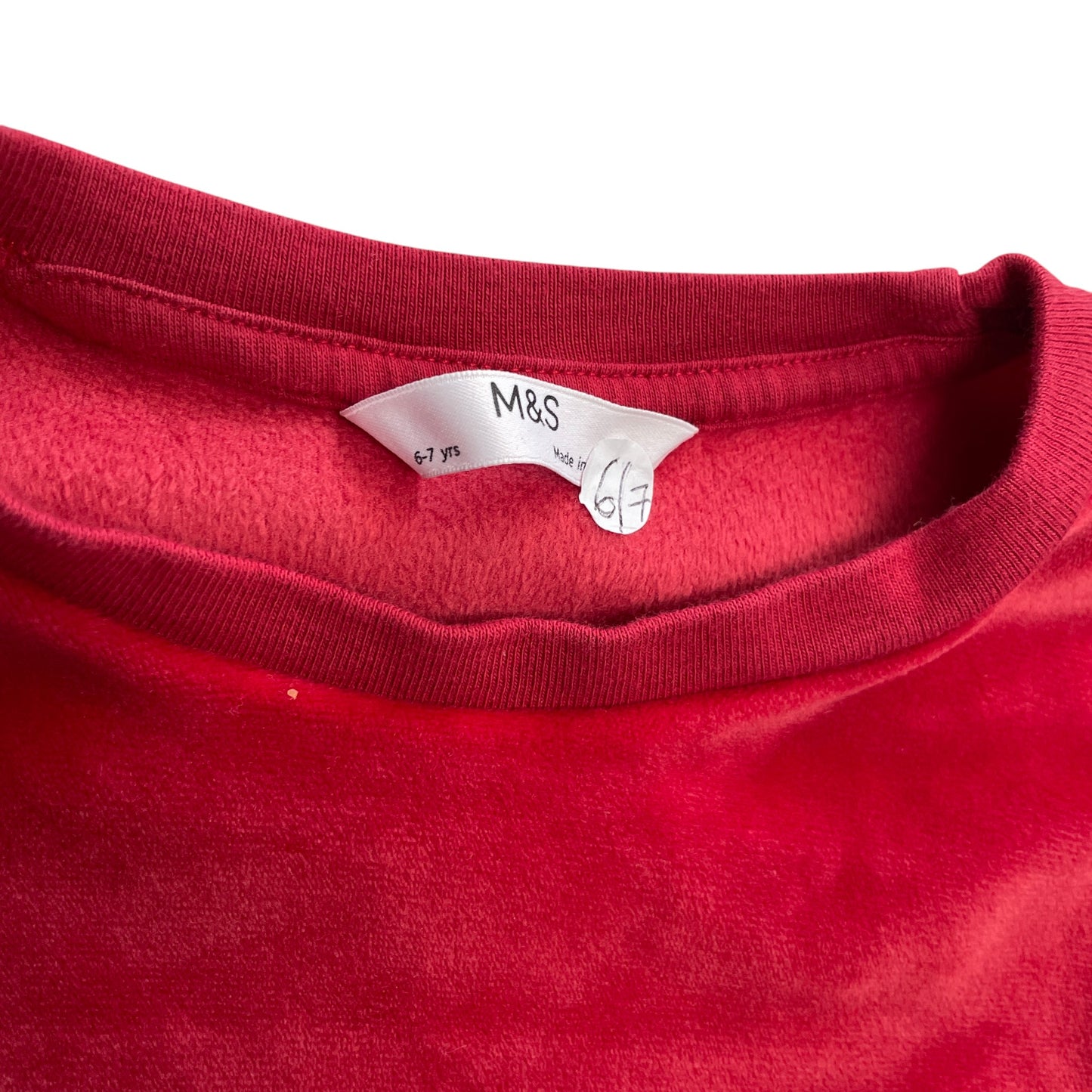 M&S festive jumper 6-7 years red Twinkle Twinkle deer loungewear top