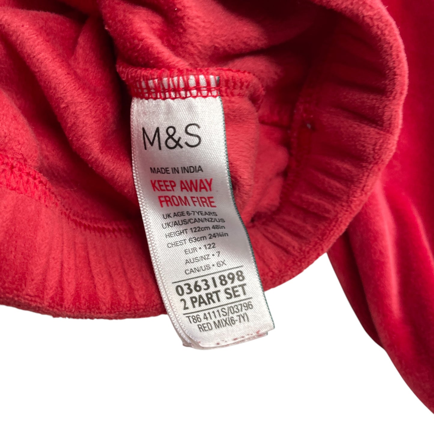 M&S festive jumper 6-7 years red Twinkle Twinkle deer loungewear top