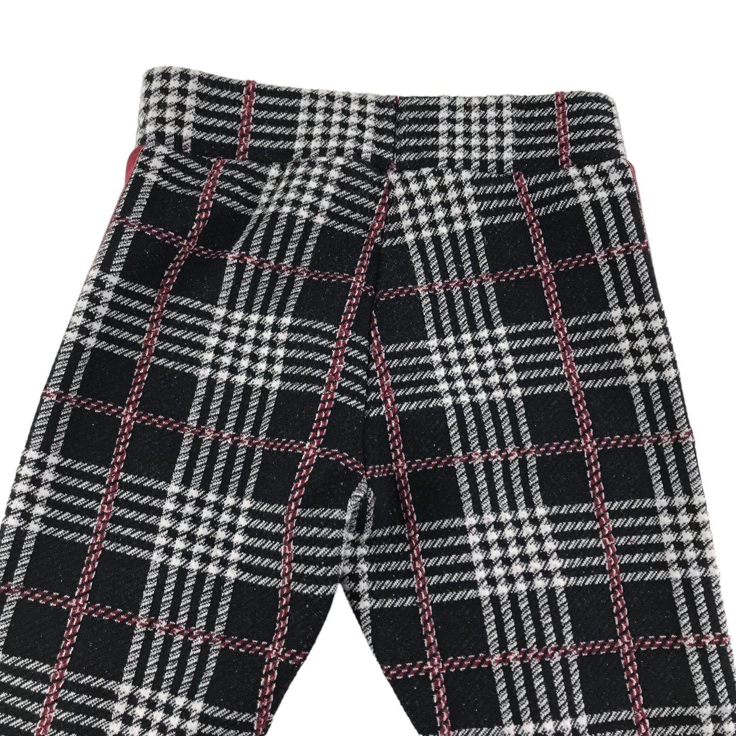 Next Leggings Age 6 Black White Burgundy Checked Jeggings