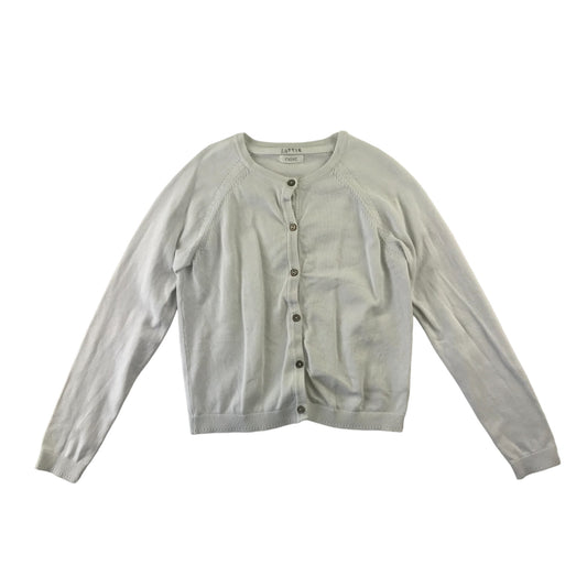 Next Cardigan Age 8 White Plain Full Button Up