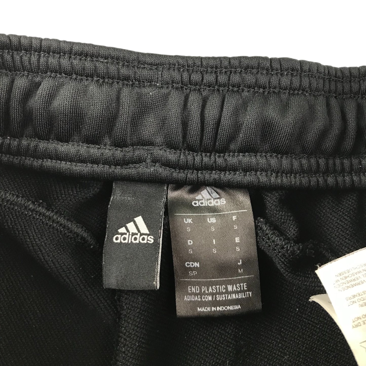 Adidas joggers adult size S black slim leg stripy detailing