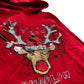 F&F festive hoodie 7-8 years red sequin Team Rudolph pullover cotton