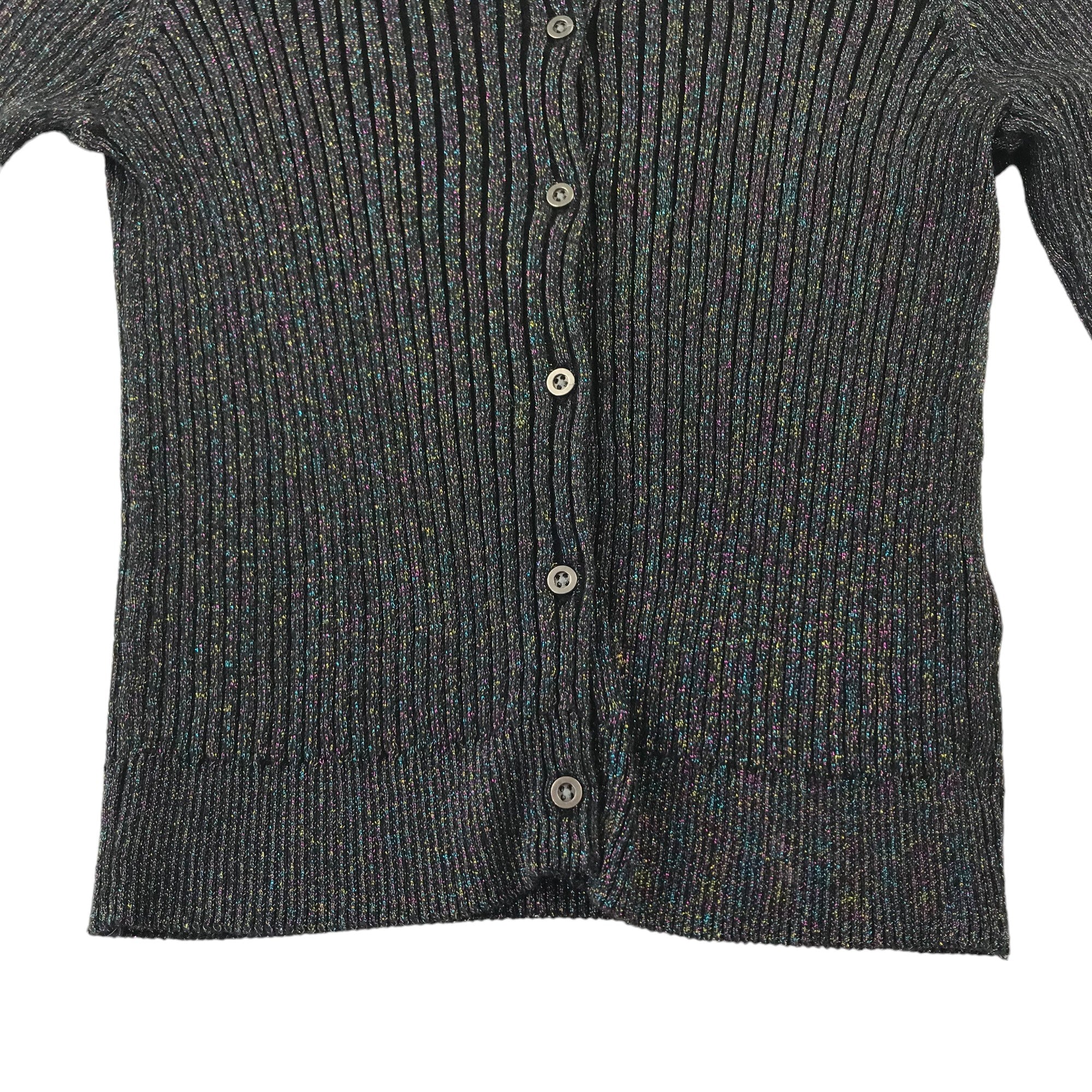 Matalan Cardigan Age 8 Black with Multicoloured Metallic Shine Design ApparelXchange CIC