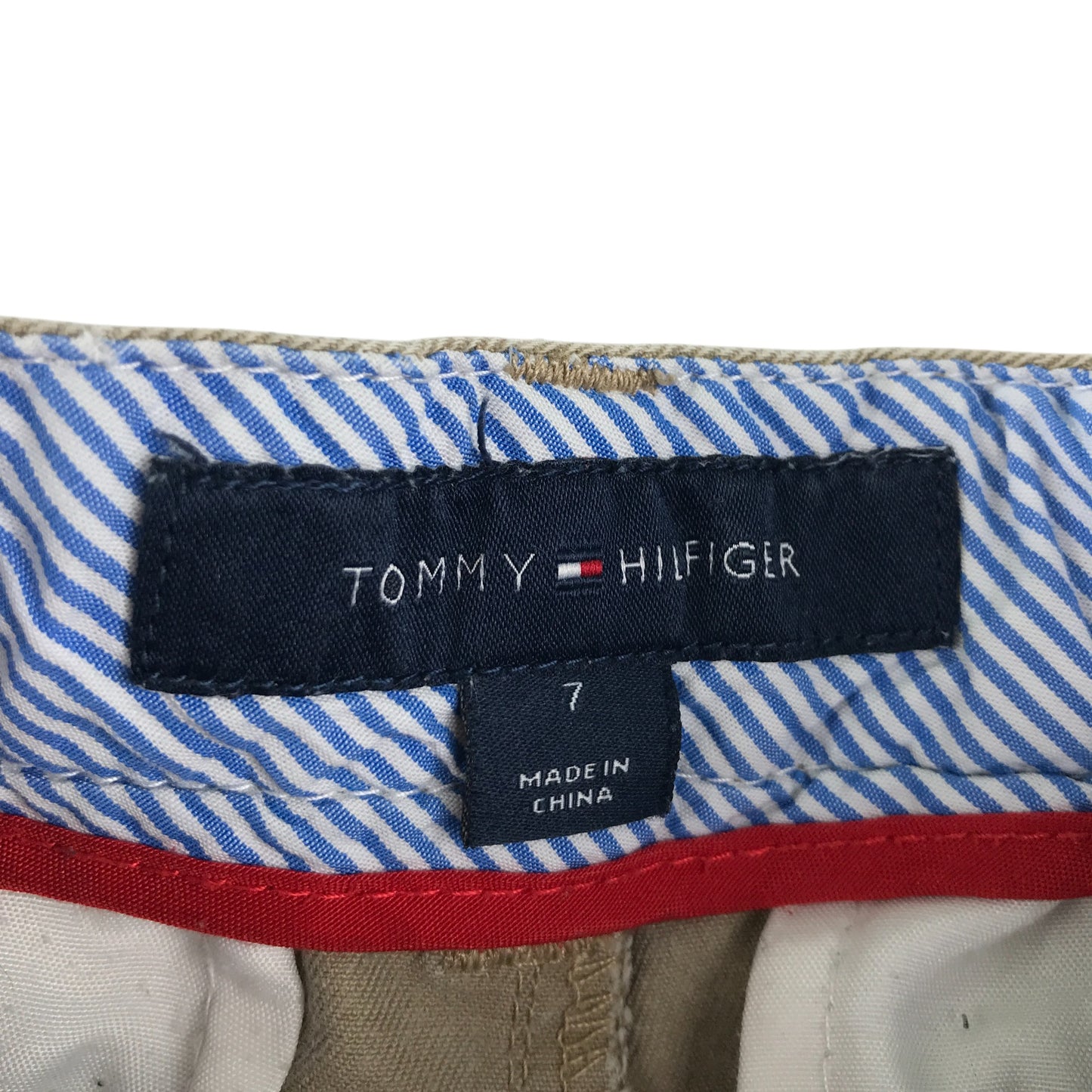 Tommy Hilfiger trouser 6-7 year beige chino style with adjustable waist cotton