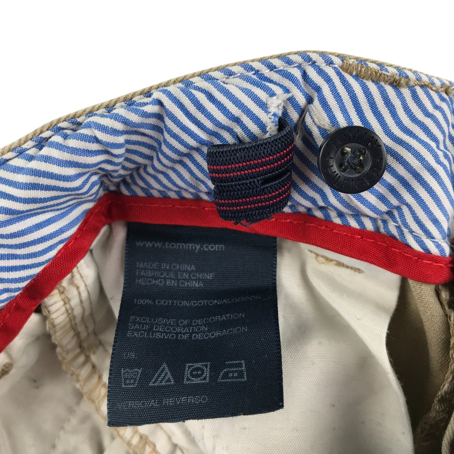 Tommy Hilfiger trouser 6-7 year beige chino style with adjustable waist cotton