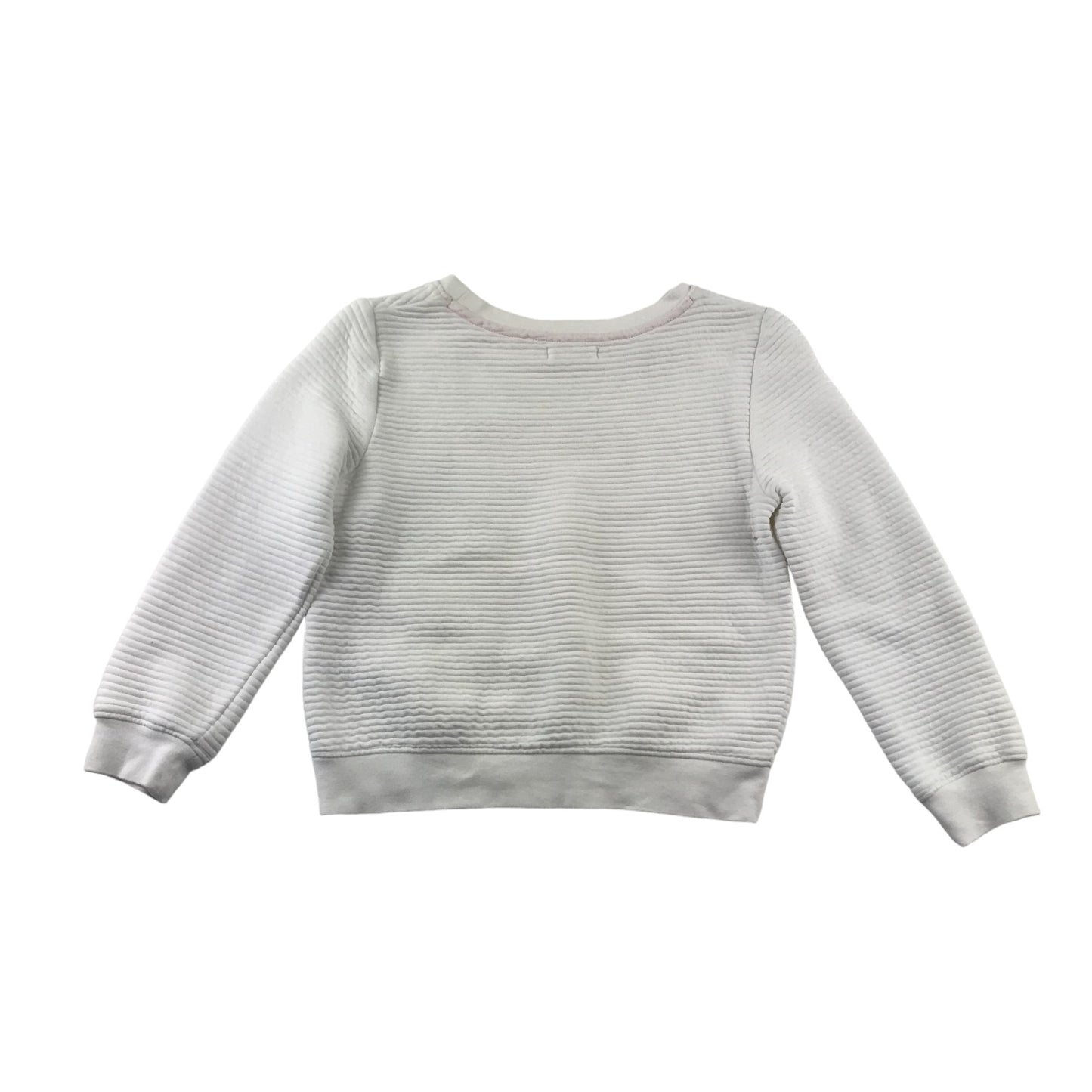 M&Co Sweater Age 5 White Cat Meow Face Stripy Texture Cotton