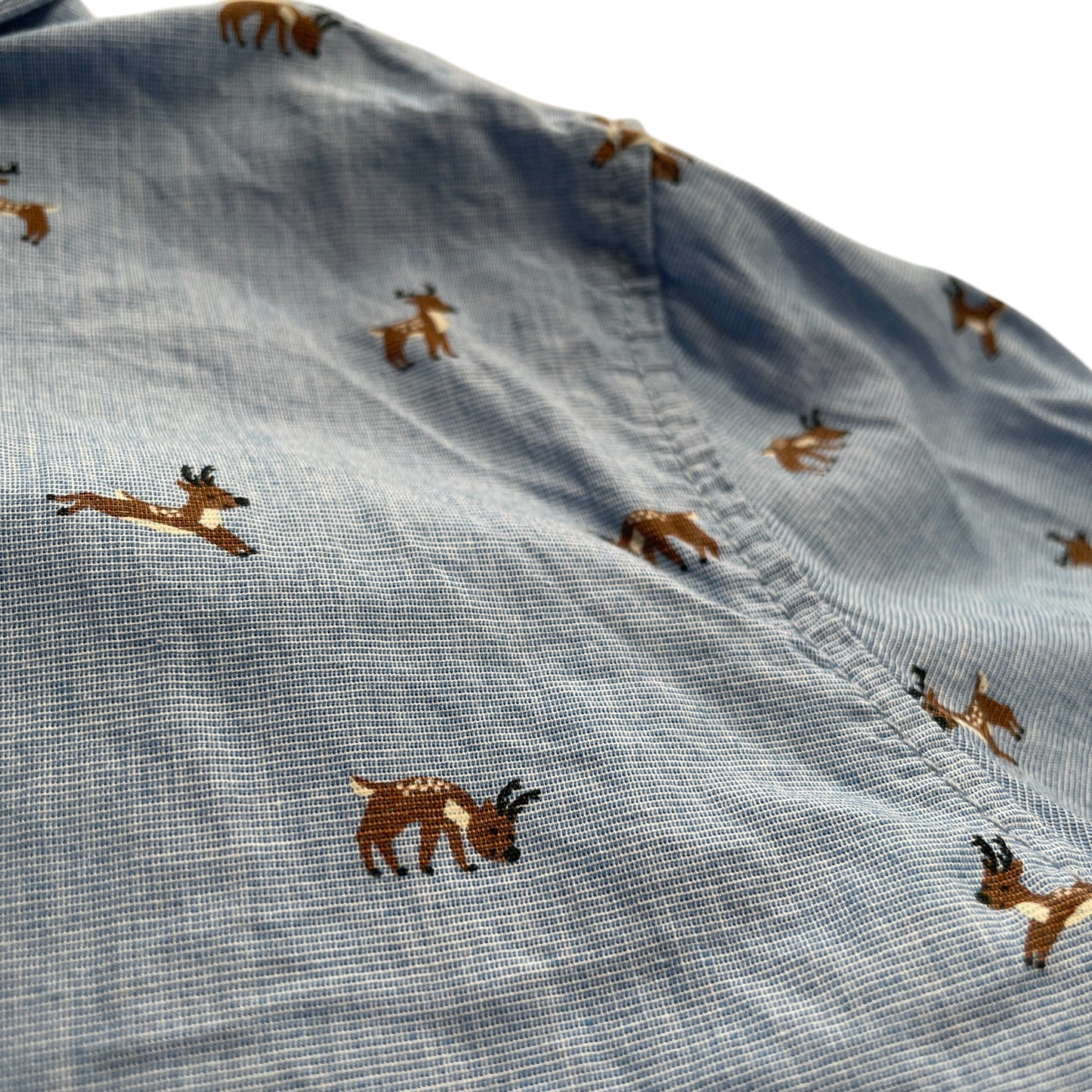 H&M shirt 7-8 years light blue reindeer print cotton