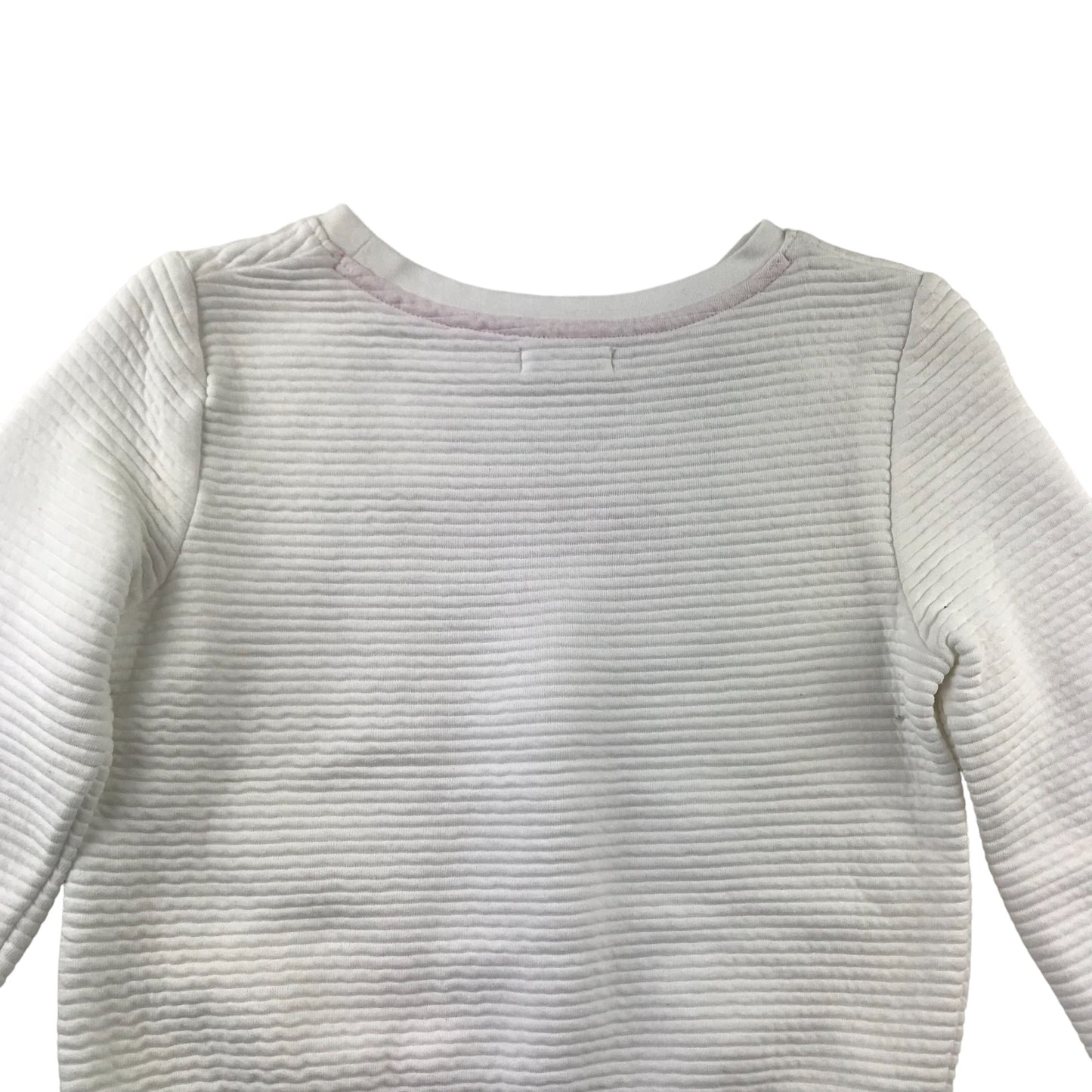 M&Co Sweater Age 5 White Cat Meow Face Stripy Texture Cotton