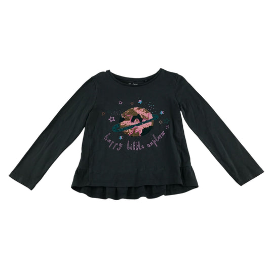 Tu t-shirt 4-5 years grey sequin Jupiter sequin design long sleeve cotton