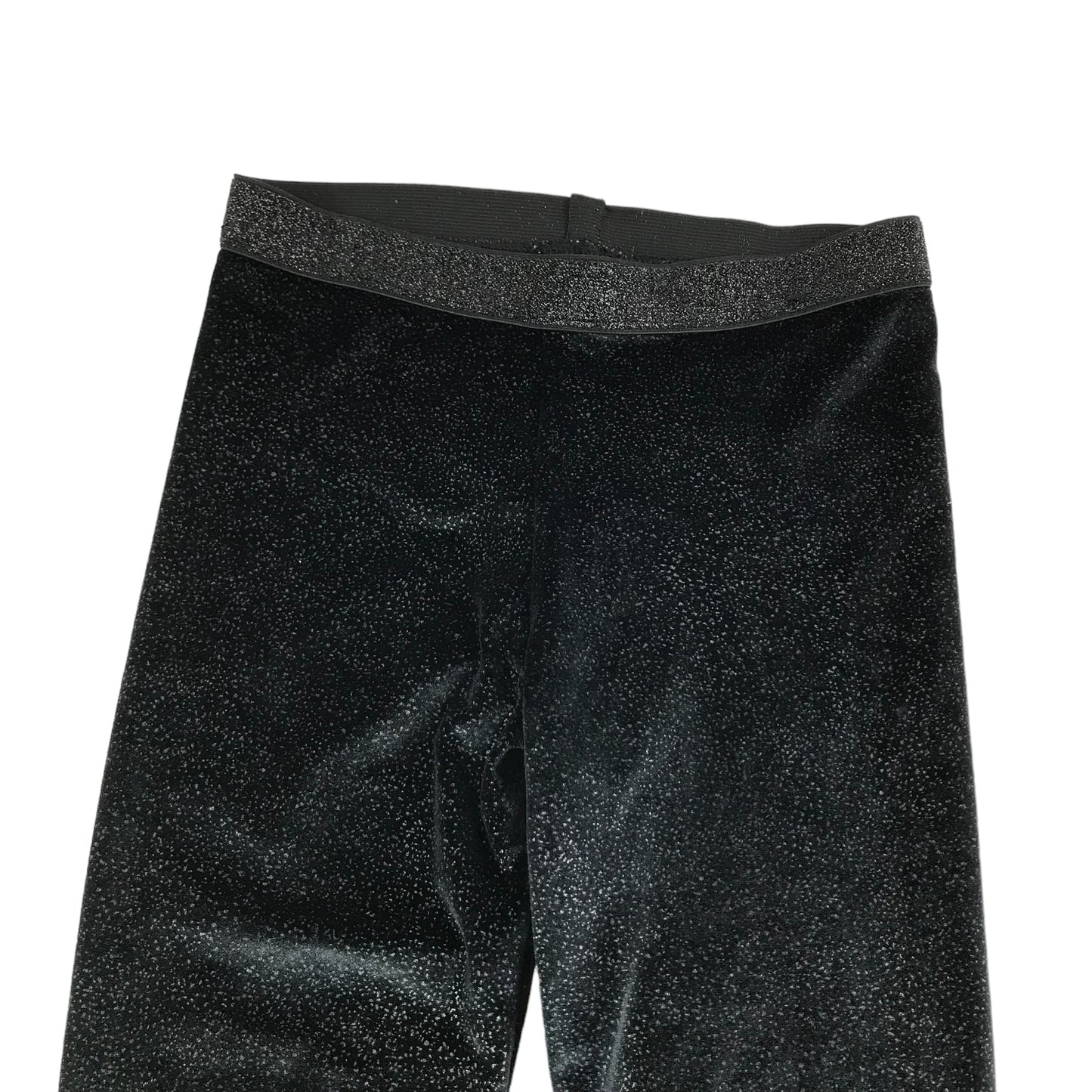 George Leggings Age 7 Black Velvet with Metallic Shiny Spots