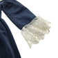 Fina Ejerique dress 7-8 years navy blue velvet style with lace collar and sleeve details