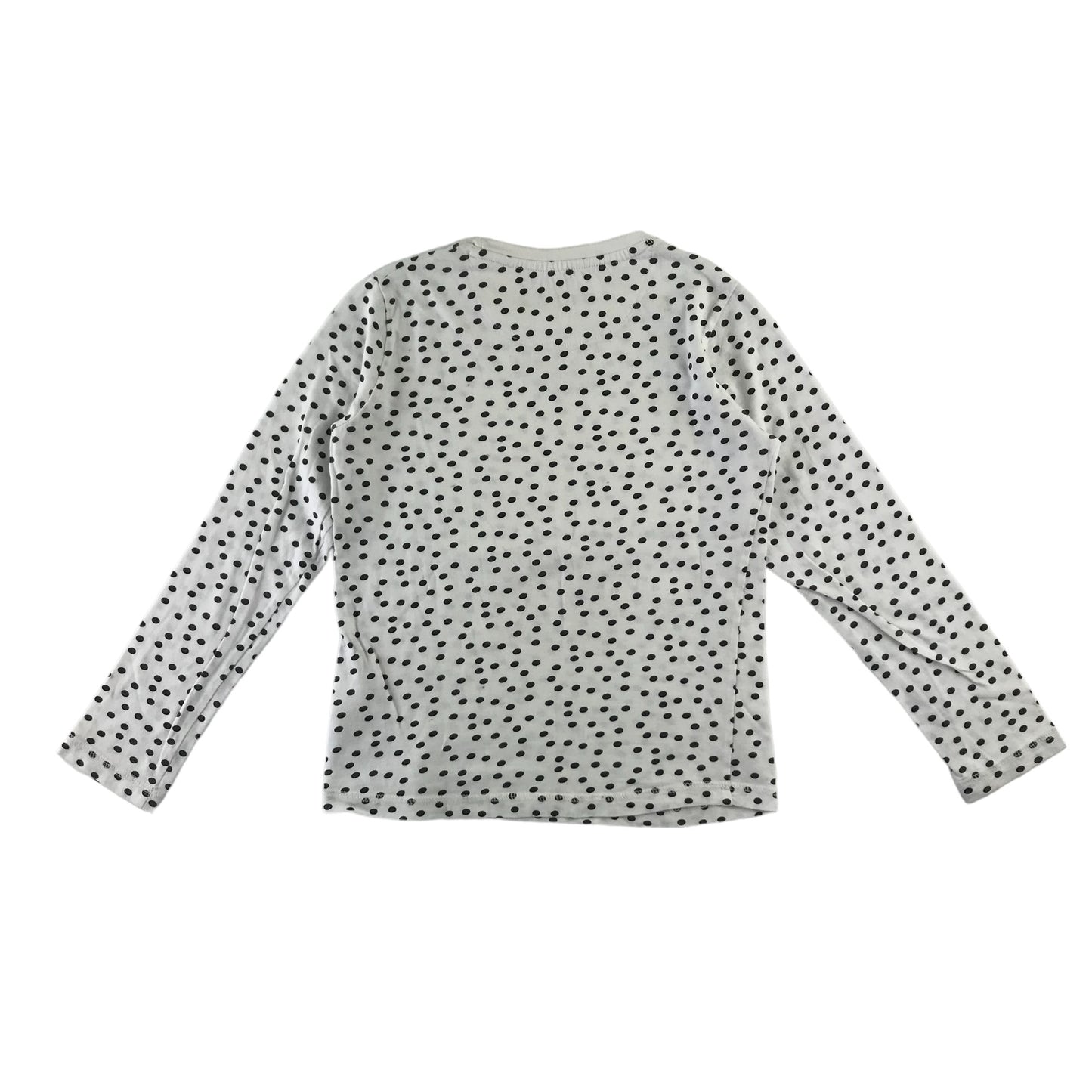 Tokyo Laundry t-shirt 8-9 years white polka dot long sleeve cotton