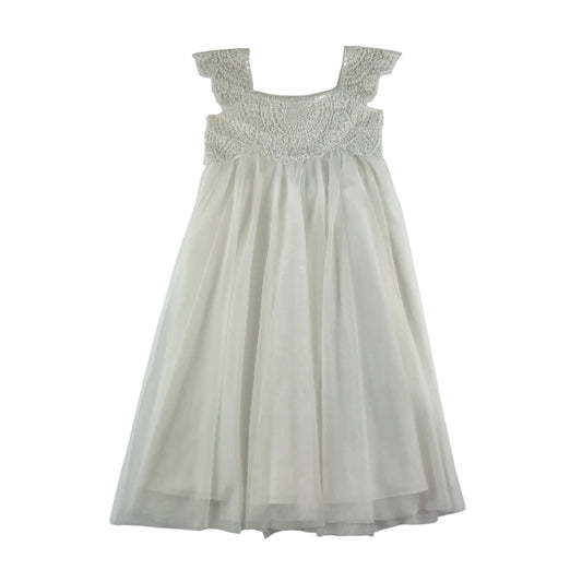 Monsoon dress 9-10 years white butterfly shoulders with lace chest pattern Communion & Flower Dress