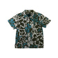 Mini Boden Shirt Age 5 Khaki Green Floral Print Short Sleeve Button Up Cotton